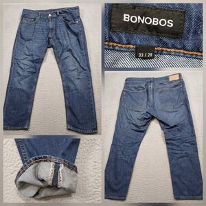 Bonobos Denim Jeans Men's 33x28 Dark Wash‎ Premium Cotton
